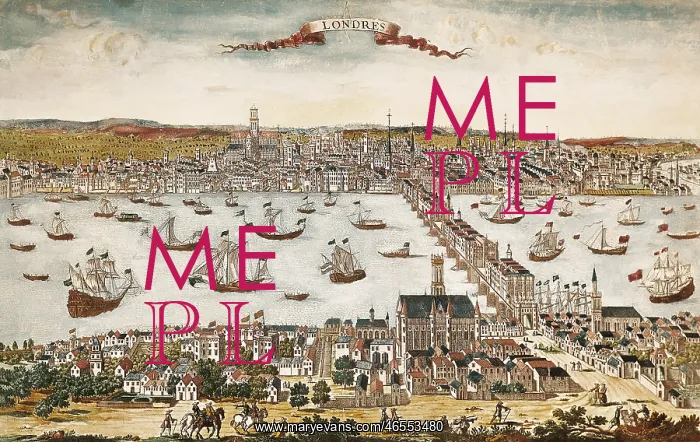 : Map of London in 18th c. Engraving : Map of London in 18th c. Engraving