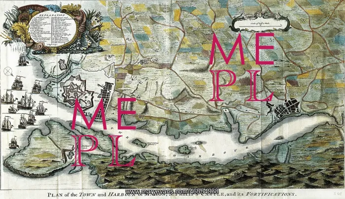 : Map of Mahon with the San Felipe castle, 18th