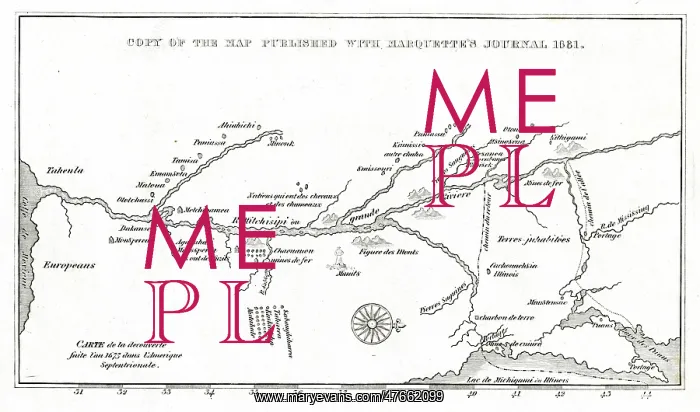 : Map of Marquette's Explorations : Map of Marquette's Explorations