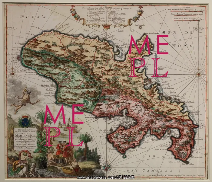 : Map of Martinique, Musee d'Aquitaine, Bordeaux : Map of Martinique, Musee d'Aquitaine, Bordeaux