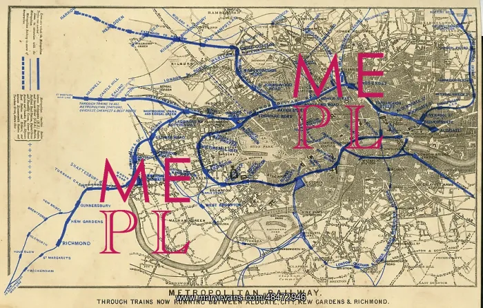 : Map, Metropolitan Underground Railway : Map, Metropolitan Underground Railway