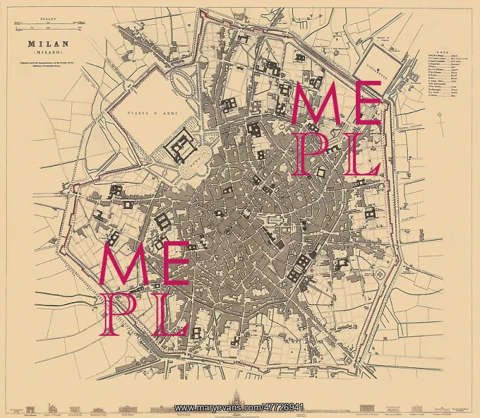  : Map of Milan 1836