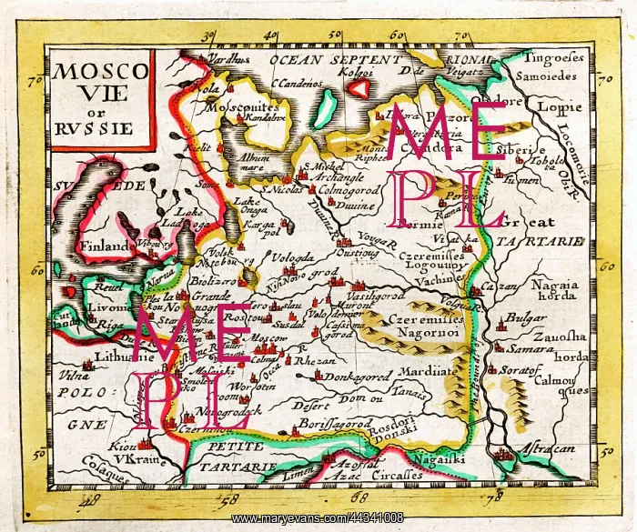  : Map of Moscovie - Russia, c. 1700