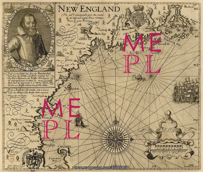 : Map of New England accompanied Captain John : Map of New England accompanied Captain John