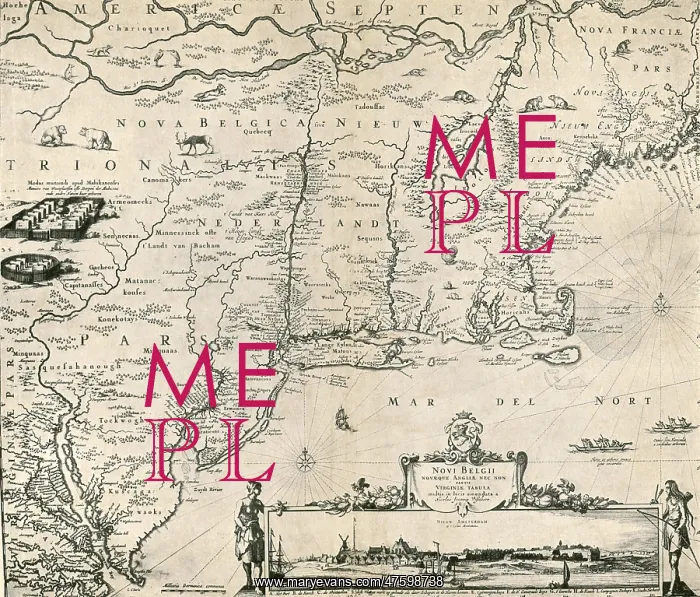 : Map of New Netherland, 1650's : Map of New Netherland, 1650's