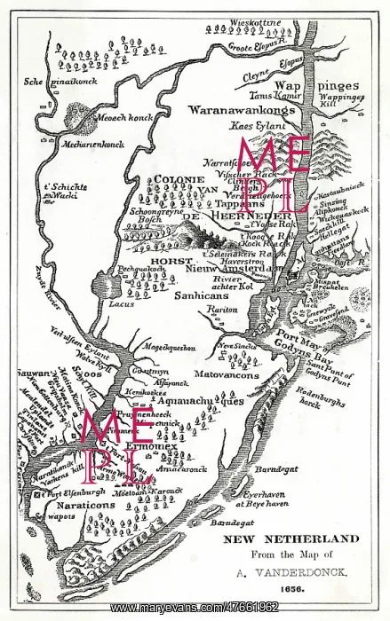 : Map of New Netherlands : Map of New Netherlands