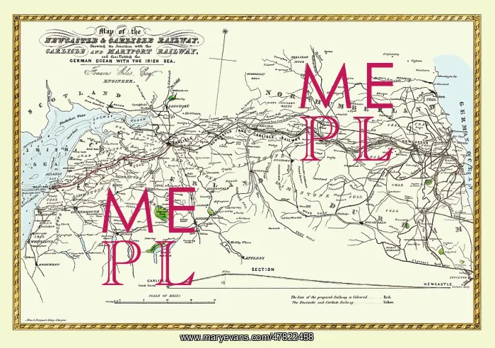 : Map of the Newcastle and Carlisle Railway : Map of the Newcastle and Carlisle Railway