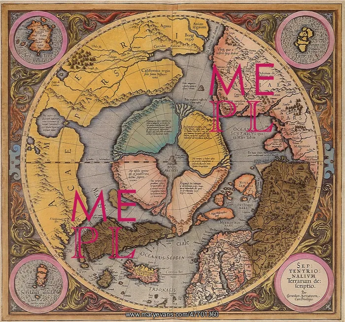 : Map of North Pole 1595 : Map of North Pole 1595