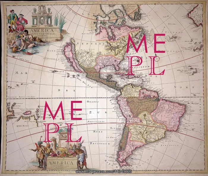 : Map of North and South America c. 1700 : Map of North and South America c. 1700