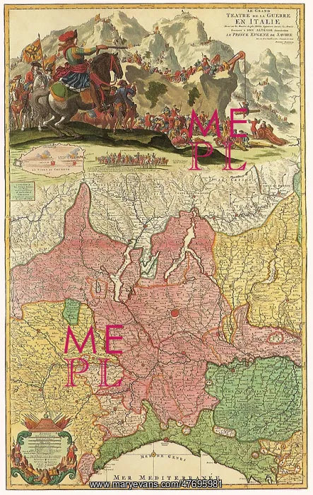 : Map of Northern Italy 1710 : Map of Northern Italy 1710