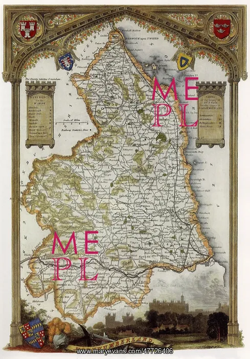  : Map of Northumberland County, England 1835