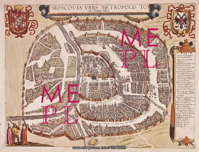  : Map od Moscow. Engraving
