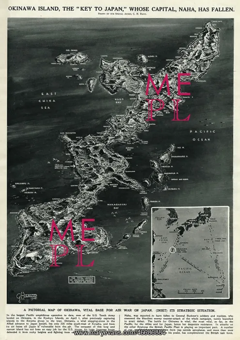 : Map of Okinawa island by G. H. Davis : Map of Okinawa island by G. H. Davis