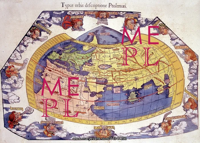: Map of the Old World according to Ptolemy, 2nd century : Map of the Old World according to Ptolemy, 2nd century