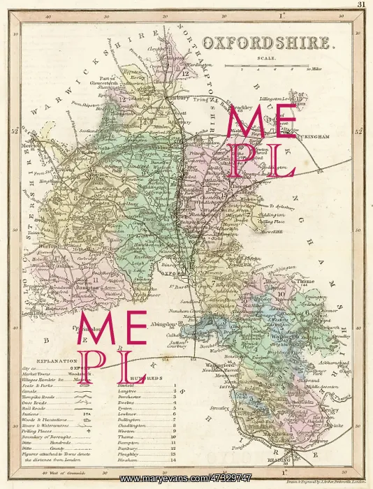  : MAP / OXFORDSHIRE C1857