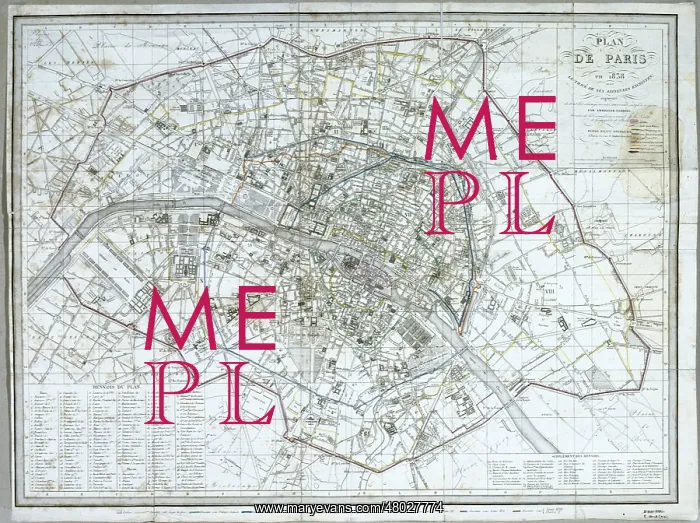 : Map of Paris in 1838 : Map of Paris in 1838