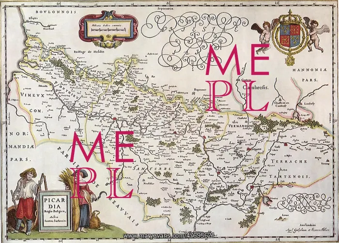 : Map of Picardy, 1635 : Map of Picardy, 1635