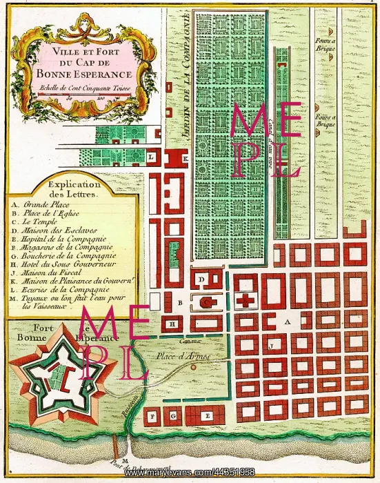 : Map plan of the Town and Fort - Cape of Good Hope : Map plan of the Town and Fort - Cape of Good Hope