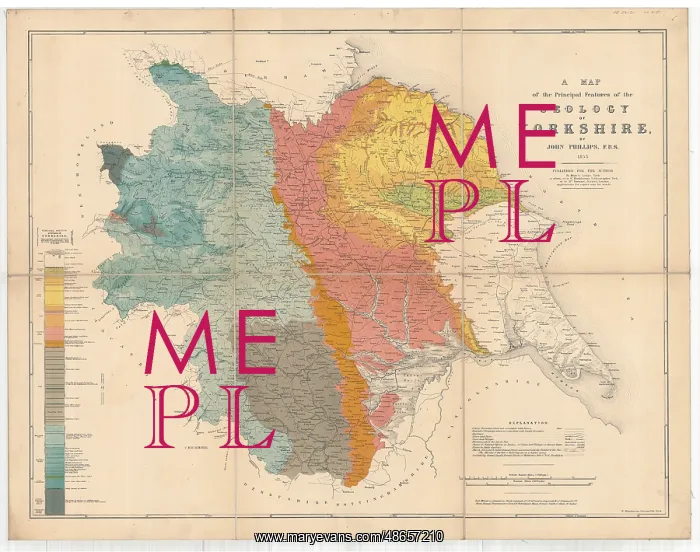 : A Map of the Principal Features of the Geology of Yorkshire : A Map of the Principal Features of the Geology of Yorkshire