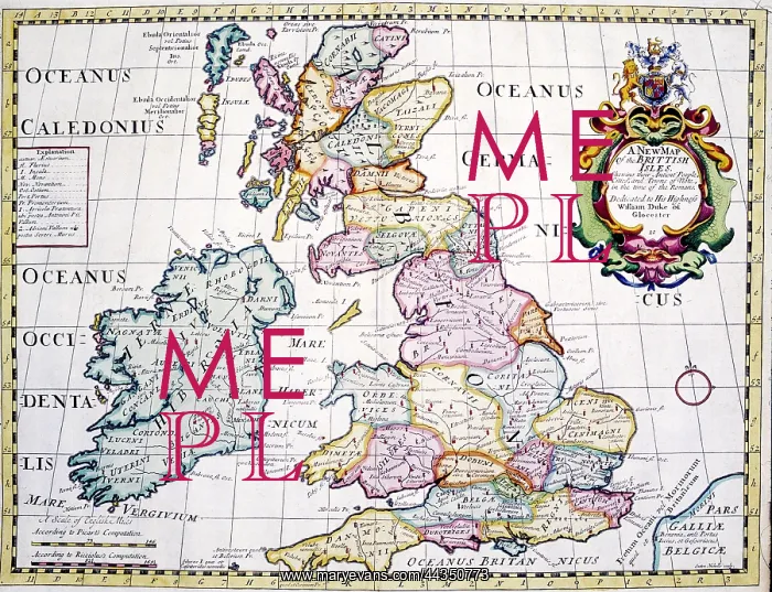 : Map of Roman Britain and the British Isles : Map of Roman Britain and the British Isles