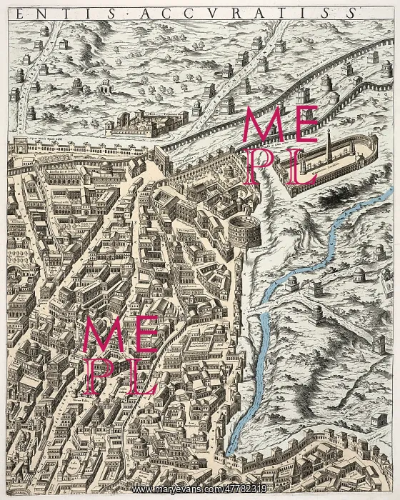 : Map of Rome, 1500s : Map of Rome, 1500s