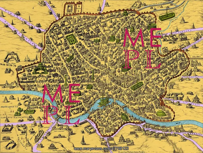 : Map of Rome, 16th Century : Map of Rome, 16th Century