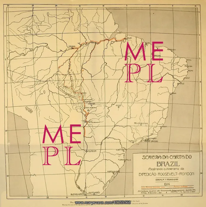 : Map of the Roosevelt-Rondon Scientific Expedition : Map of the Roosevelt-Rondon Scientific Expedition