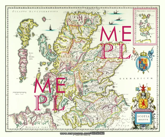 : Map of Scotland by Willem and Johan Blaeu : Map of Scotland by Willem and Johan Blaeu