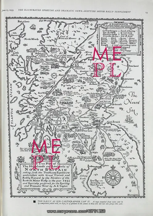 : Map of Scottish Car Rally : Map of Scottish Car Rally