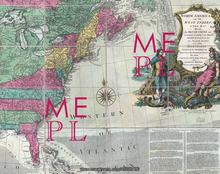 : Map showing the 13 British Colonies after ? : Map showing the 13 British Colonies after ?