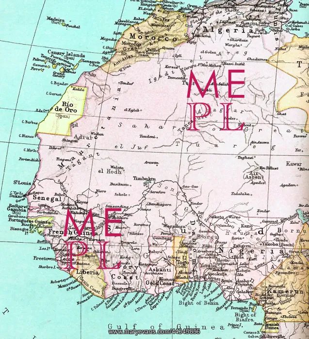  : Map Showing Timbuktu (W Africa)