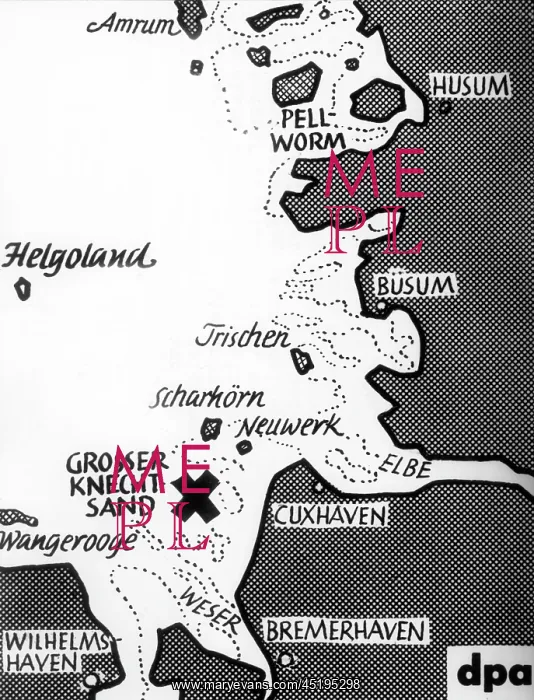 : Map shows location of Knechtsand : Map shows location of Knechtsand