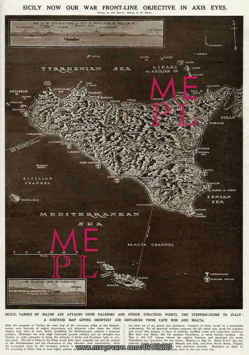 : Map of Sicily by G. H. Davis : Map of Sicily by G. H. Davis