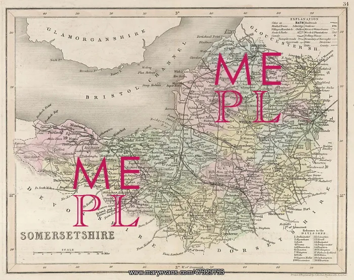  : Map - Somerset circa 1857