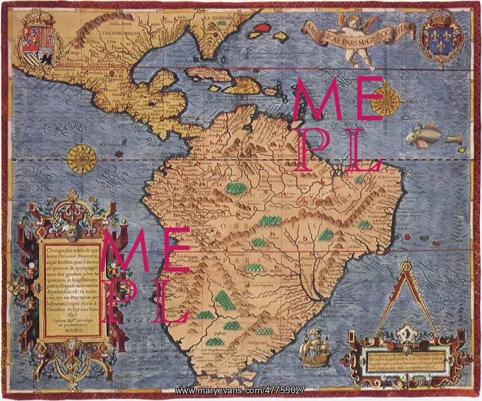  : Map of South America 1592