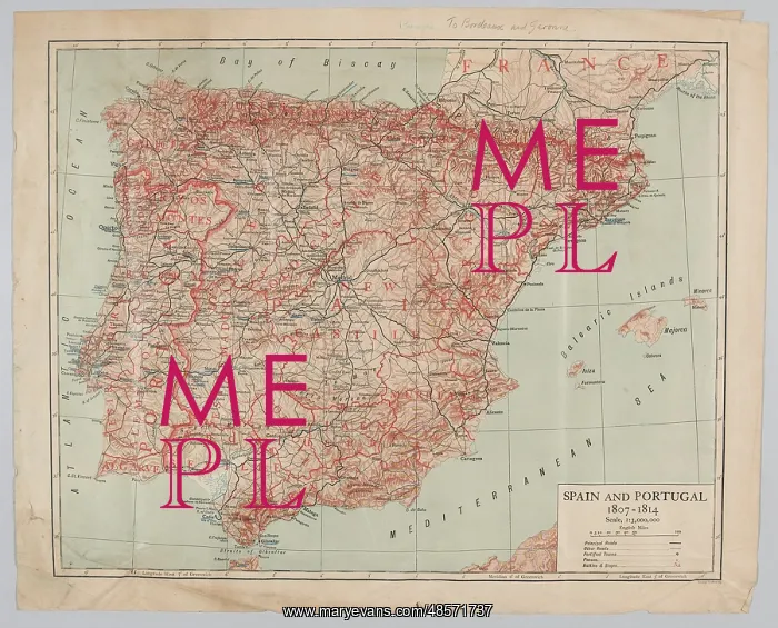 : Map - Spain and Portugal, 1807-1814 : Map - Spain and Portugal, 1807-1814