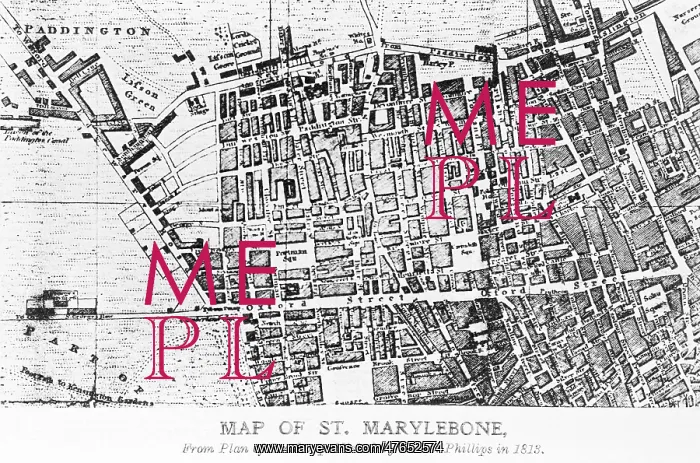 : Map of St Marylebone, London : Map of St Marylebone, London