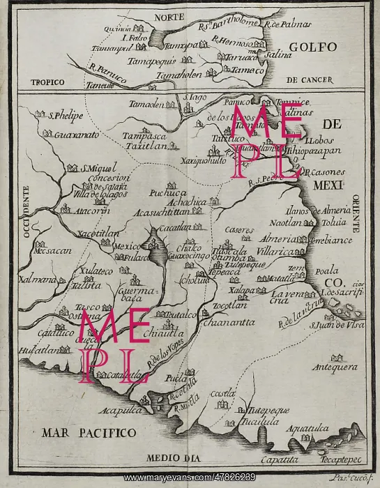 : Map of the territory of New Spain : Map of the territory of New Spain