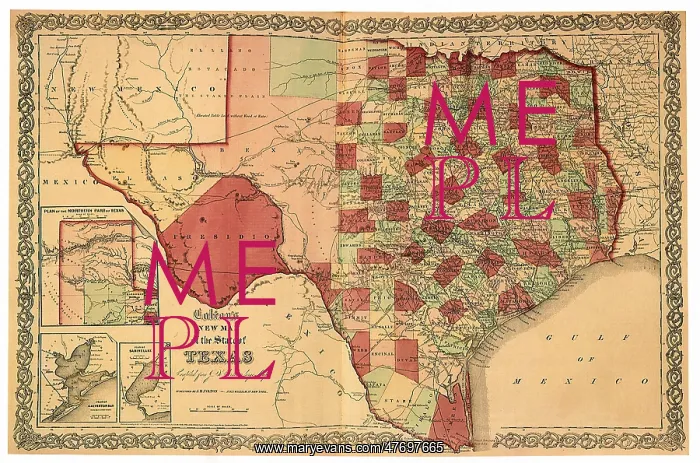 : Map of Texas 1863 : Map of Texas 1863