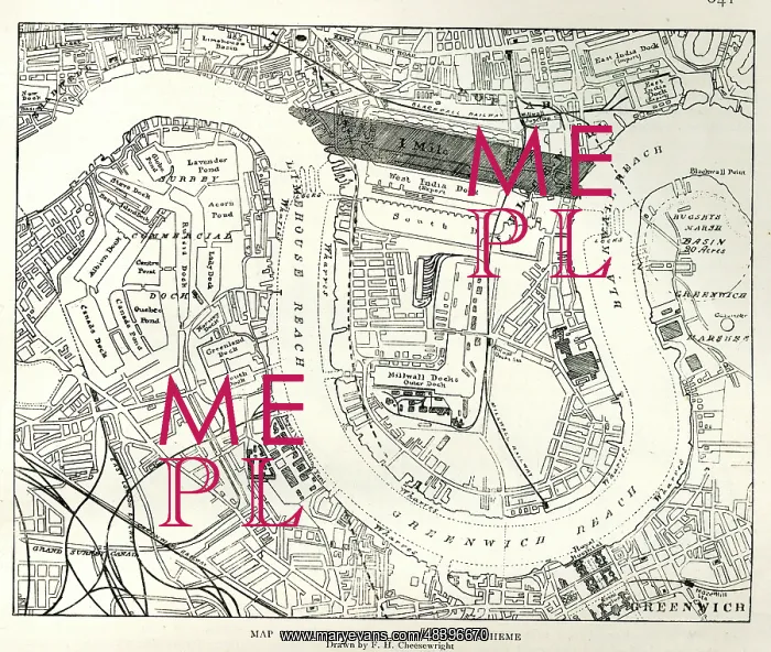  : Map, Tom Mann's Dock Scheme, London