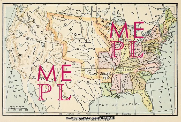 : Map of the United States in 1830.? : Map of the United States in 1830.?