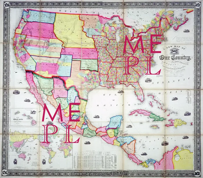 : Map of the USA 1855 : Map of the USA 1855