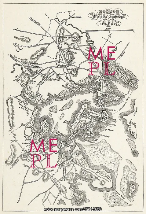  : MAP / USA / BOSTON 1775-6