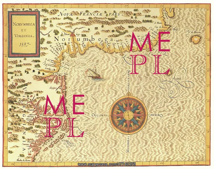 : Map of Virginia and the Northeast Coast 1597 : Map of Virginia and the Northeast Coast 1597