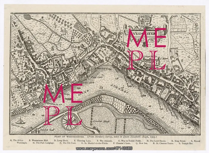  : Map of Westminster, 1593