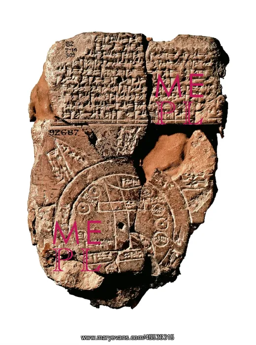 : Map of the World. ca. 700 BC - 500 BC. Tablet : Map of the World. ca. 700 BC - 500 BC. Tablet