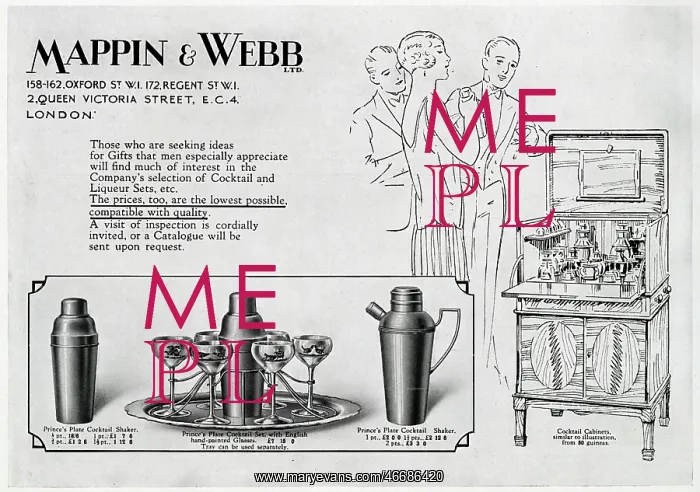 : Mappin & Webb cocktail set advertisement : Mappin & Webb cocktail set advertisement