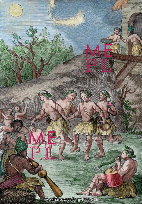 : Mapuches. Bridal dance. Engraving, 18th century. South Ameri : Mapuches. Bridal dance. Engraving, 18th century. South Ameri