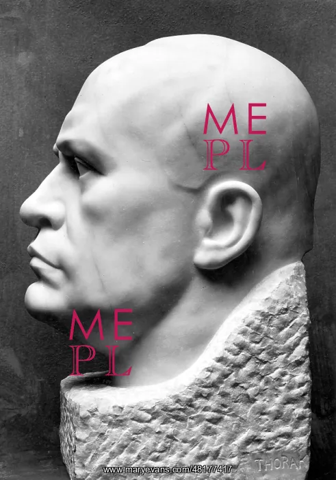 : Marble bust of Benito Mussolini : Marble bust of Benito Mussolini