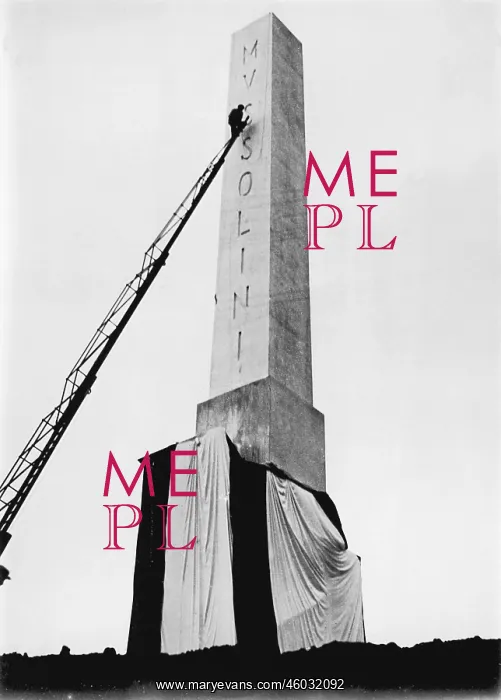 : Marble column with Duce?s name : Marble column with Duce?s name
